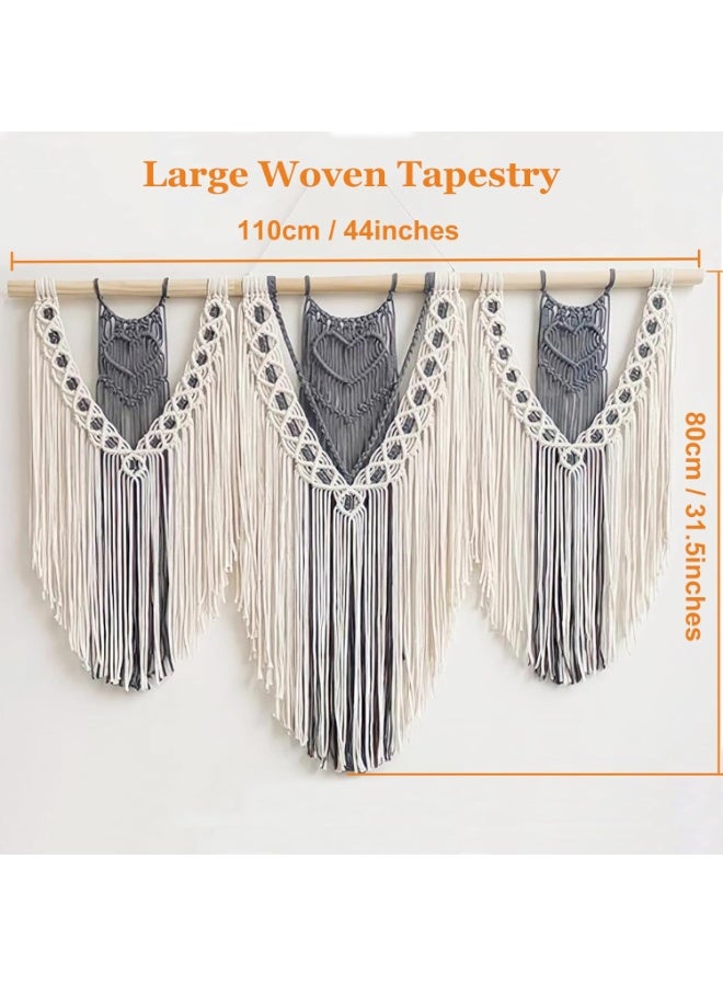 انتيكيانو بساط مكرمية كبير منسوج للتعليق على الحائط من ميكون، ديكور بوهيمي انيق لغرفة النوم وغرفة المعيشة والشقة وحفلات الزفاف - Image 2